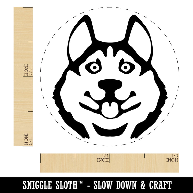 Siberian Husky Dog Face Rubber Stamp for Stamping Crafting Planners