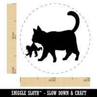 Yule Cat Taking Child Christmas Rubber Stamp for Stamping Crafting Planners