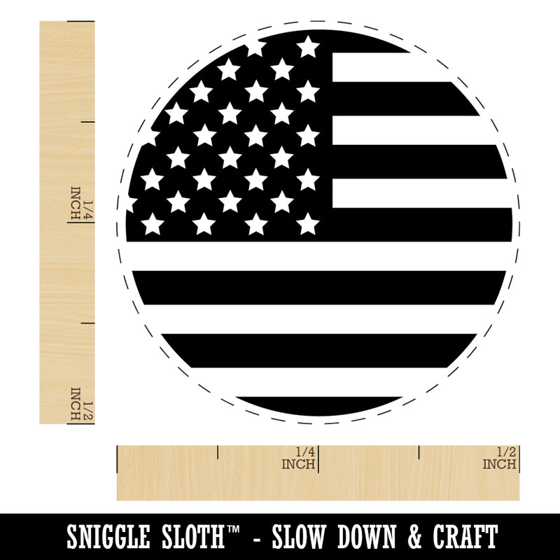 Circle USA Flag United States of America Rubber Stamp for Stamping Crafting Planners