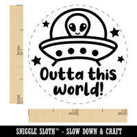 Outta Out of This World Alien Spaceship Rubber Stamp for Stamping Crafting Planners