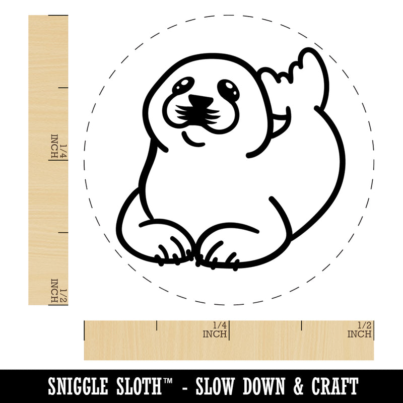 Baby Harp Seal Rubber Stamp for Stamping Crafting Planners