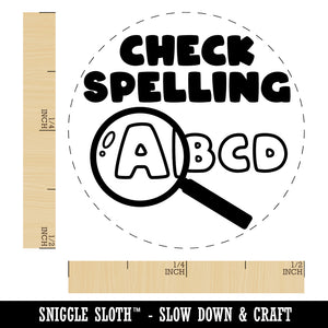 Check Spelling Magnifying Glass Teacher Student Rubber Stamp for Stamping Crafting Planners