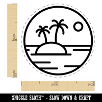 Deserted Island in Ocean Rubber Stamp for Stamping Crafting Planners