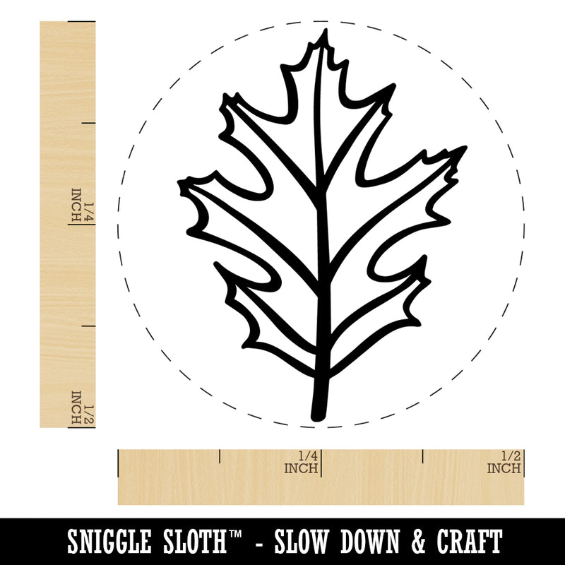 Red Oak Leaf Rubber Stamp for Stamping Crafting Planners