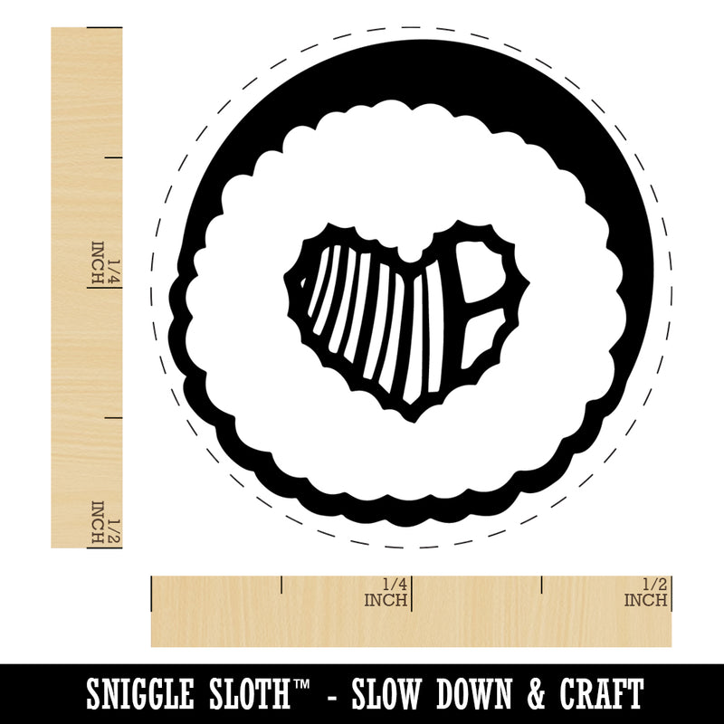 Sushi Roll Heart Center Rubber Stamp for Stamping Crafting Planners