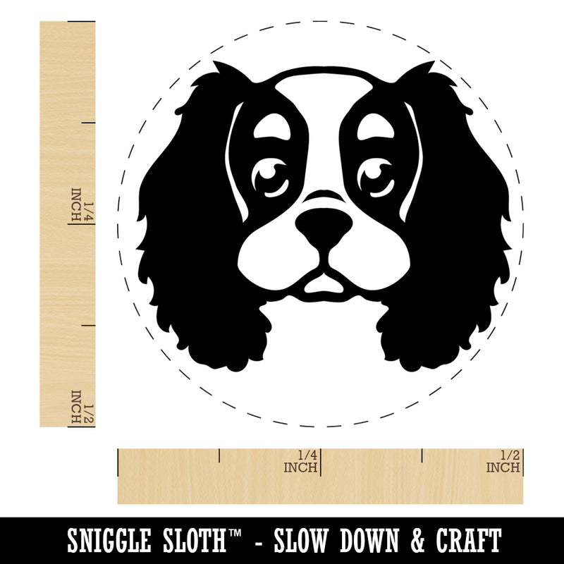 Cartoon Cavalier King Charles Spaniel Head Rubber Stamp for Stamping Crafting Planners