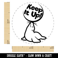 Keep It Up Sea Lion Balancing Ball Teacher Student Rubber Stamp for Stamping Crafting Planners