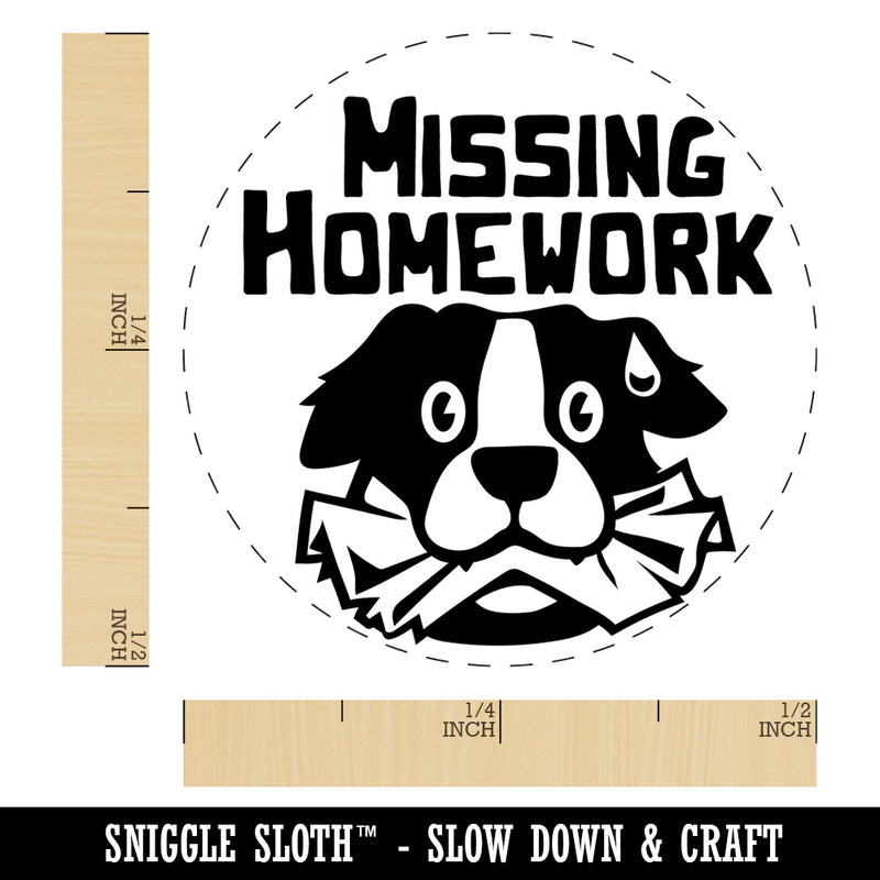 Missing Homework Dog Ate It Teacher Student Rubber Stamp for Stamping Crafting Planners