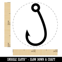 Single Barbed Fishing Hook Angler Fisherman Rubber Stamp for Stamping Crafting Planners