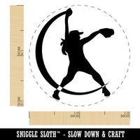 Softball Pitcher Underhand Throw Rubber Stamp for Stamping Crafting Planners