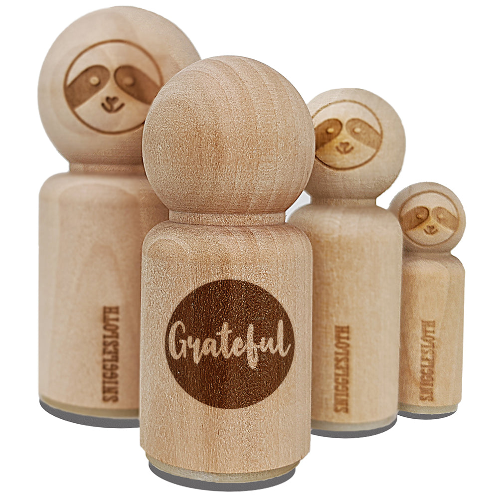 Grateful Text in Circle Rubber Stamp for Stamping Crafting Planners