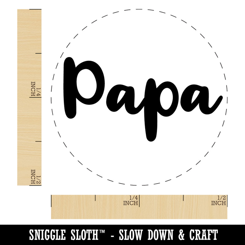 Papa Cursive Text Dad Father Rubber Stamp for Stamping Crafting Planners