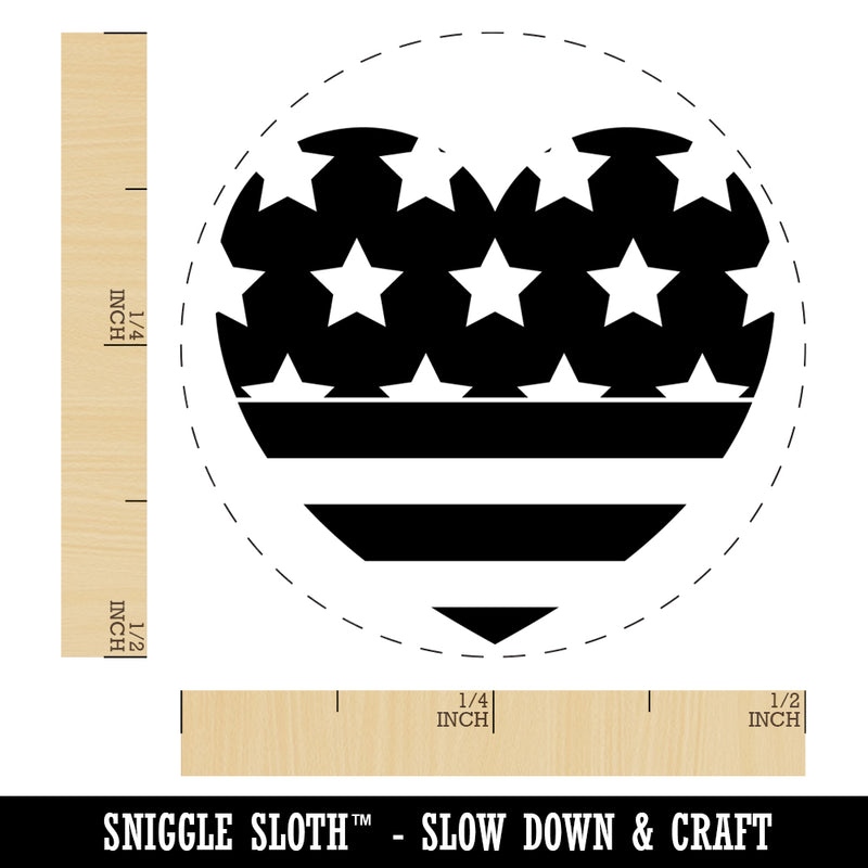 Patriotic Flag Heart July 4th Independence Day Rubber Stamp for Stamping Crafting Planners