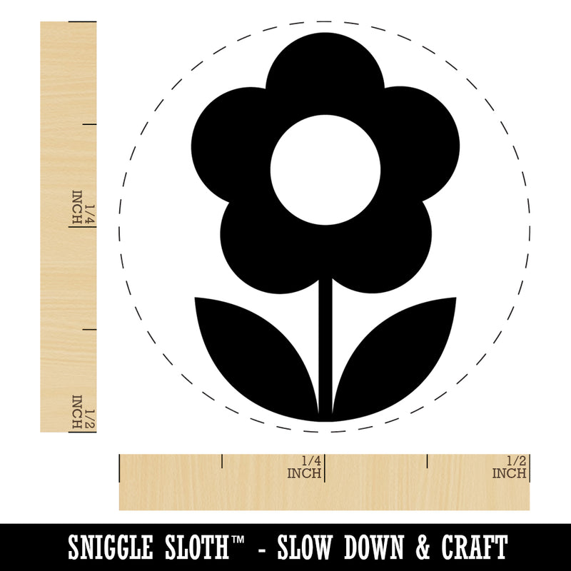 Scandinavian Daisy Simple Flower Rubber Stamp for Stamping Crafting Planners