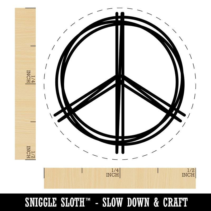 Sketchy Peace Sign Doodle Rubber Stamp for Stamping Crafting Planners