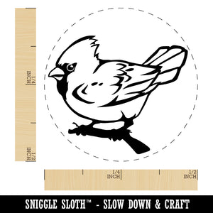 Winter Cardinal on Branch Rubber Stamp for Stamping Crafting Planners