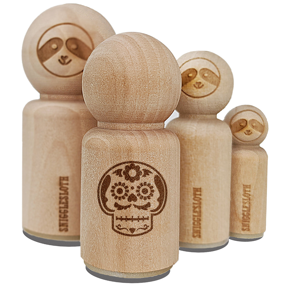 Mustache Floral Sugar Skull Dia De Los Muertos Rubber Stamp for Stamping Crafting Planners