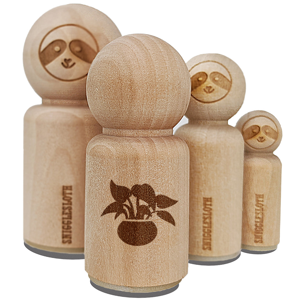 Potted Plant Pothos Devils Ivy Rubber Stamp for Stamping Crafting Planners