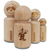 Waving Clown Circus Carnival Rubber Stamp for Stamping Crafting Planners