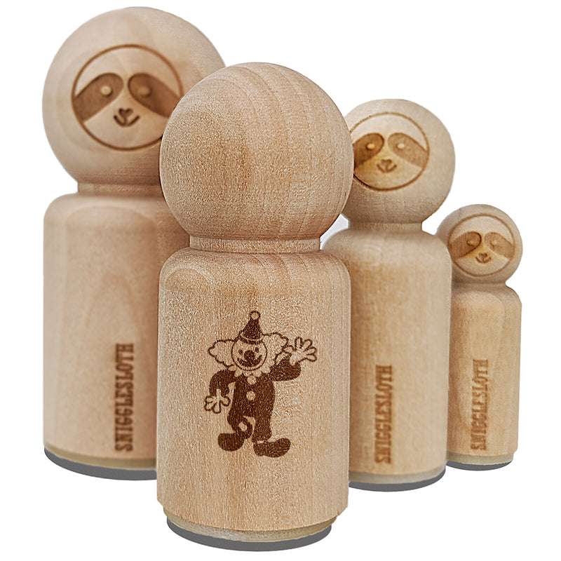 Waving Clown Circus Carnival Rubber Stamp for Stamping Crafting Planners
