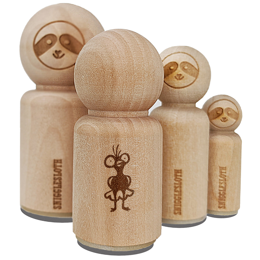 Weird Creepy Bug Eyed Bird Chicken Rubber Stamp for Stamping Crafting Planners
