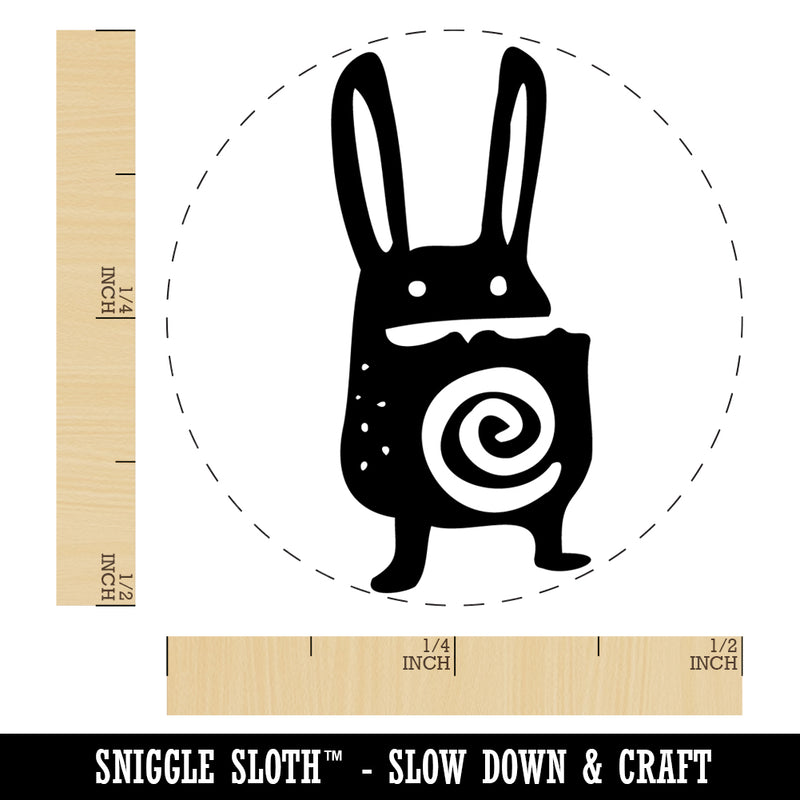Weird Creepy Rabbit Creature Rubber Stamp for Stamping Crafting Planners