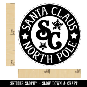 Santa Claus North Pole Christmas Rubber Stamp for Stamping Crafting Planners
