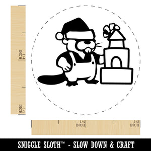 Christmas Santa Beaver Rubber Stamp for Stamping Crafting Planners
