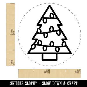 Christmas Tree with Lights Rubber Stamp for Stamping Crafting Planners