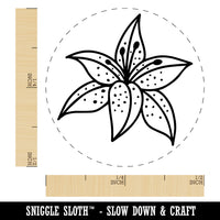 Pretty Tiger Lily Flower Rubber Stamp for Stamping Crafting Planners