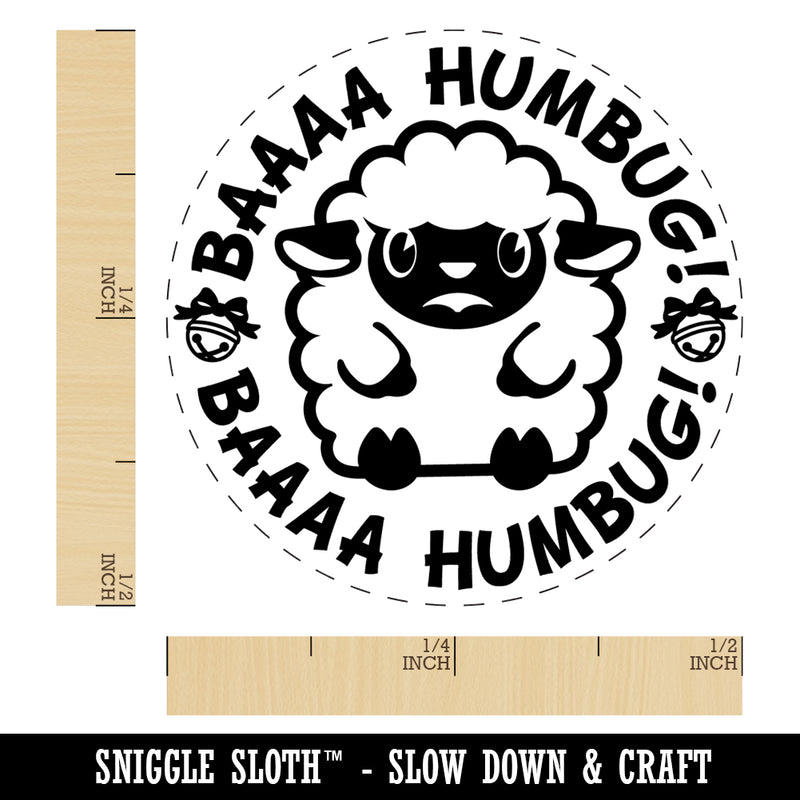Bah Humbug Grumpy Christmas Sheep Lamb Rubber Stamp for Stamping Crafting Planners
