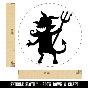 Mischievous Devil Demon Pitchfork Monster Halloween Rubber Stamp for Stamping Crafting Planners