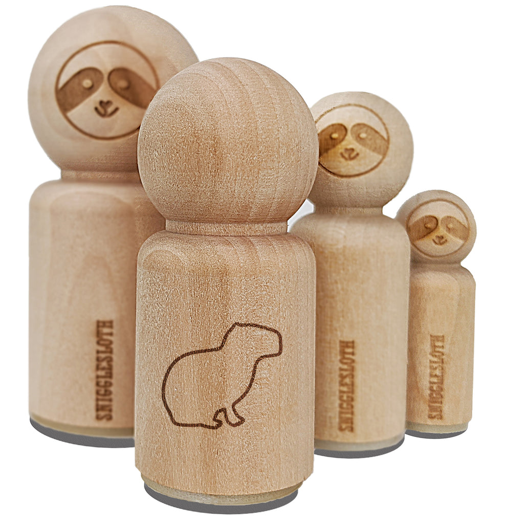 Capybara Sitting Outline Rubber Stamp for Stamping Crafting Planners