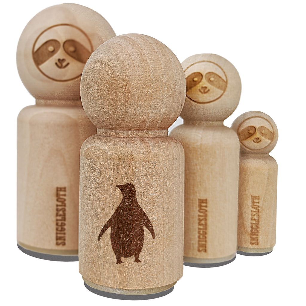 Chill Penguin Silhouette Rubber Stamp for Stamping Crafting Planners
