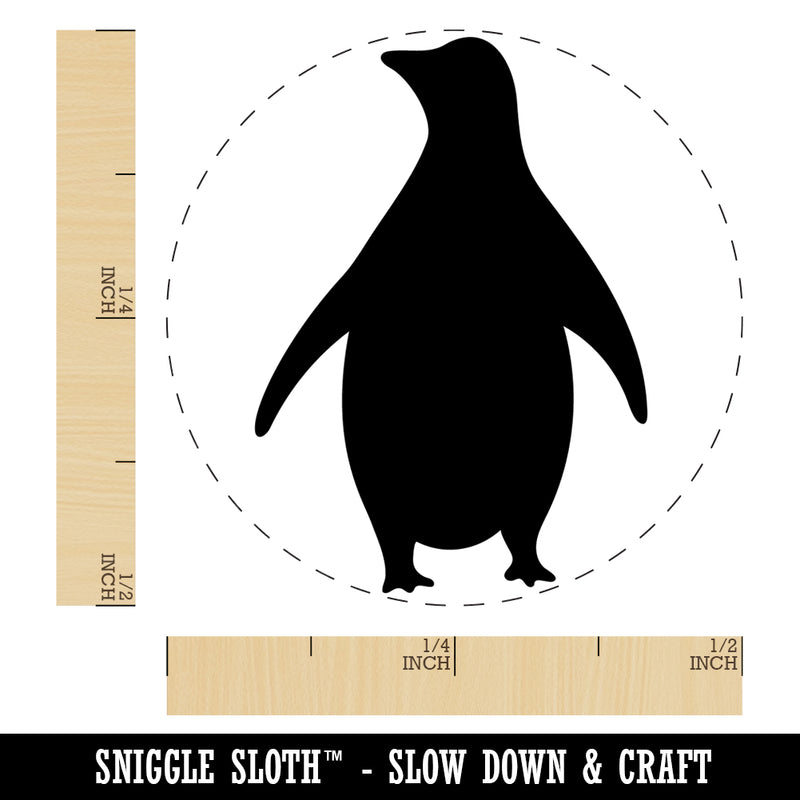 Chill Penguin Silhouette Rubber Stamp for Stamping Crafting Planners