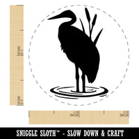 Heron Bird Silhouette Rubber Stamp for Stamping Crafting Planners
