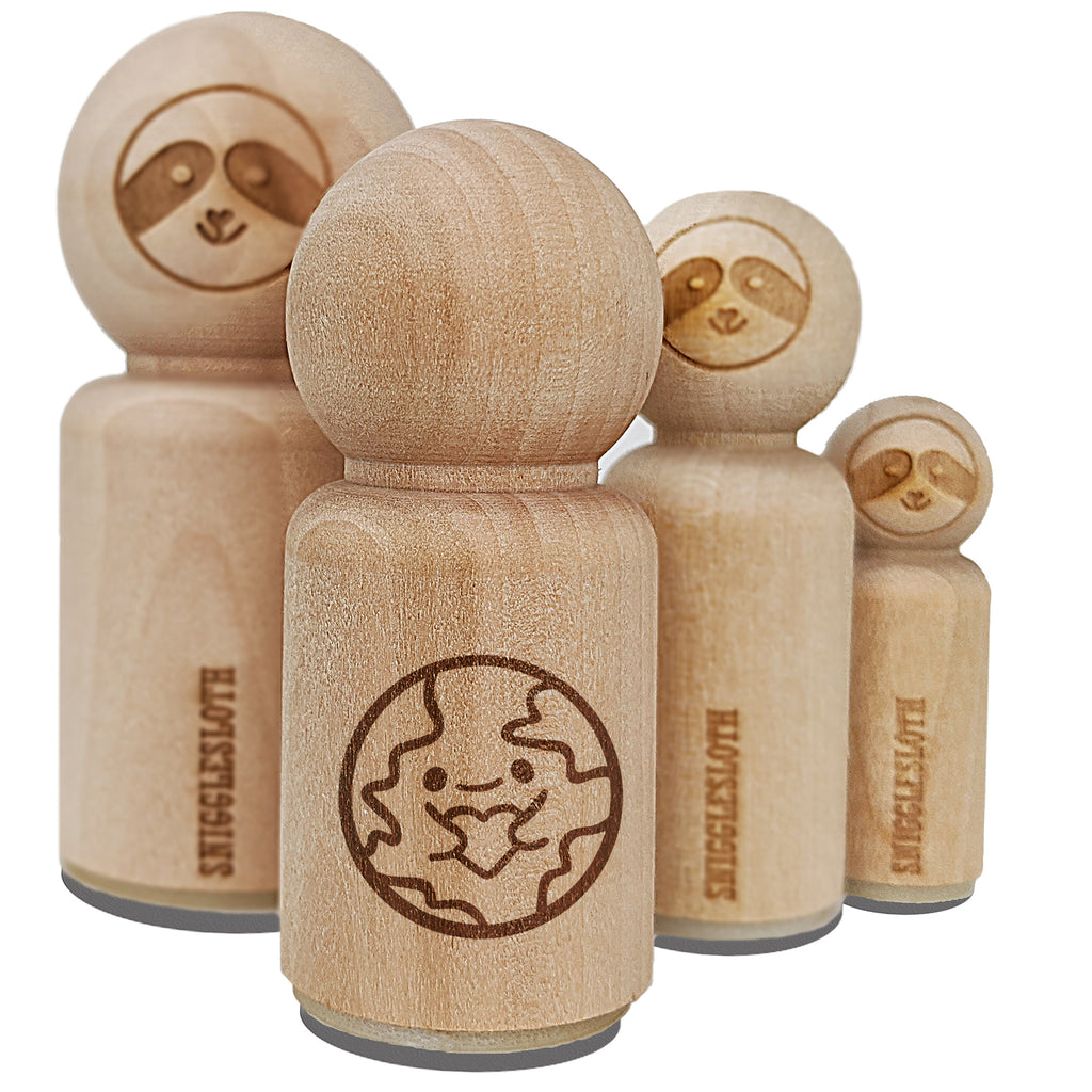 Earth Holding Heart Rubber Stamp for Stamping Crafting Planners