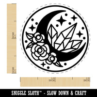 Floral Moon Crystals Rubber Stamp for Stamping Crafting Planners