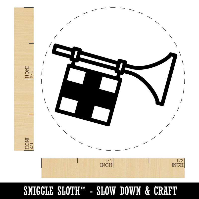 Horn with Flag Tarot Card Rubber Stamp for Stamping Crafting Planners