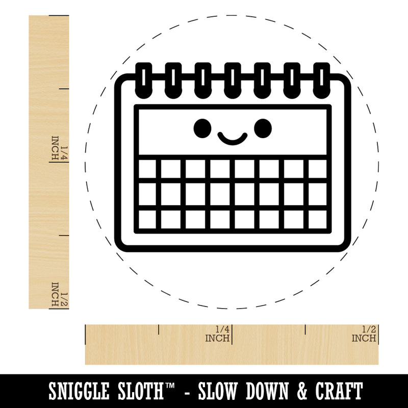 Kawaii Calendar Teacher School Rubber Stamp for Stamping Crafting Planners