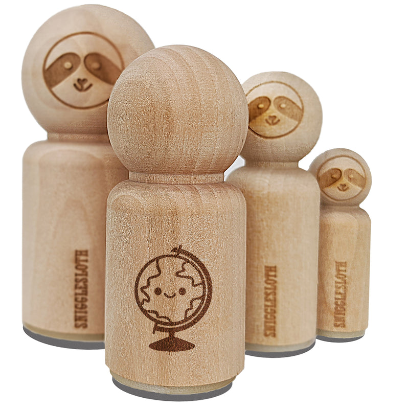 Kawaii Globe Earth Teacher School Rubber Stamp for Stamping Crafting Planners