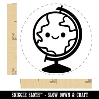 Kawaii Globe Earth Teacher School Rubber Stamp for Stamping Crafting Planners