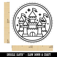 Magic Fairytale Castle Rubber Stamp for Stamping Crafting Planners