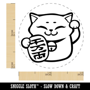 Maneki Neko Lucky Cat Rubber Stamp for Stamping Crafting Planners