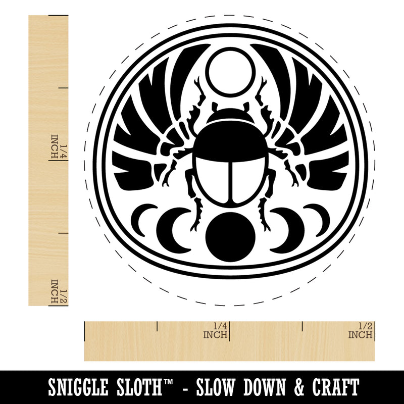 Sacred Celestial Moon Scarab Rubber Stamp for Stamping Crafting Planners