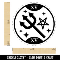 The Devil Tarot Card Rubber Stamp for Stamping Crafting Planners