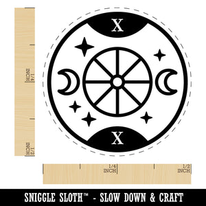 The Wheel of Fortune Tarot Card Rubber Stamp for Stamping Crafting Planners