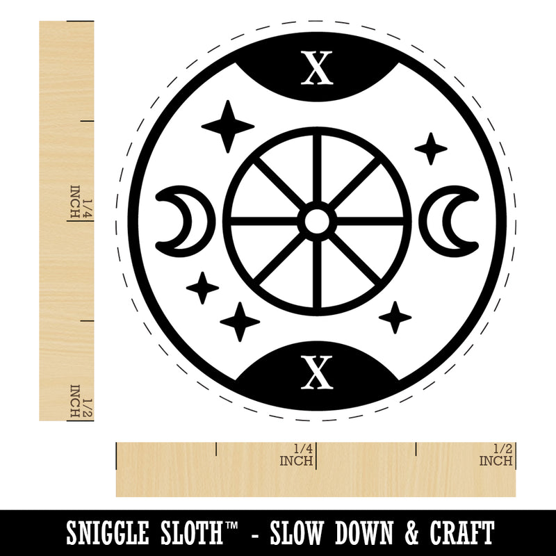 The Wheel of Fortune Tarot Card Rubber Stamp for Stamping Crafting Pla –  Sniggle Sloth