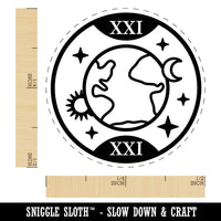 The World Tarot Card Rubber Stamp for Stamping Crafting Planners