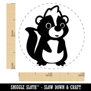 Adorable Cartoon Skunk Rubber Stamp for Stamping Crafting Planners